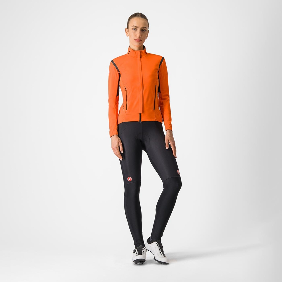 Red Orange / Black Women Castelli PERFETTO RoS 2 W Jackets | 693152WEB