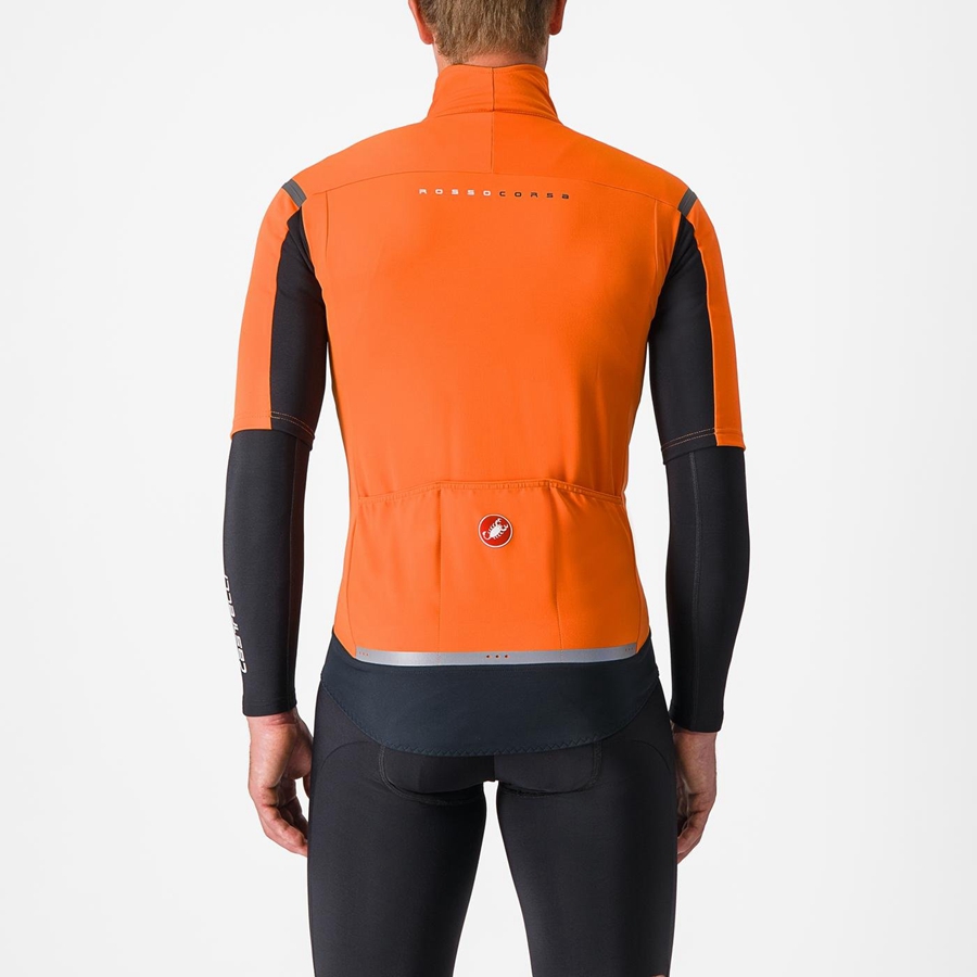 Red Orange / Dark Grey Men Castelli GABBA RoS 2 Jackets | 179358ECZ