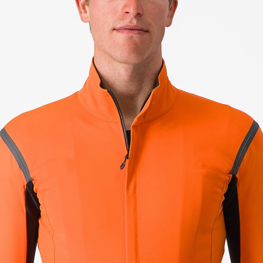 Red Orange / Dark Grey Men Castelli GABBA RoS 2 Jackets | 179358ECZ