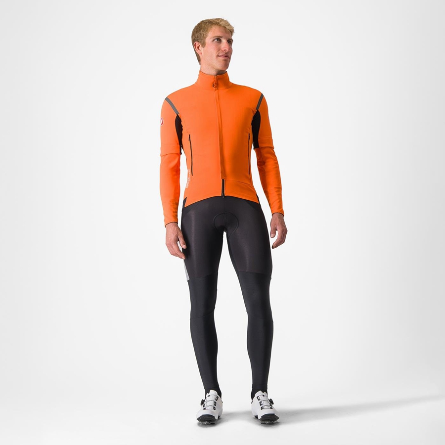 Red Orange / Dark Grey Men Castelli PERFETTO RoS 2 CONVERTIBLE Jackets | 604275NIY