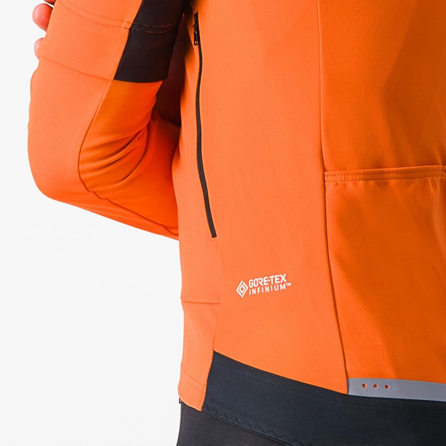 Red Orange / Dark Grey Men Castelli PERFETTO RoS 2 CONVERTIBLE Jackets | 604275NIY