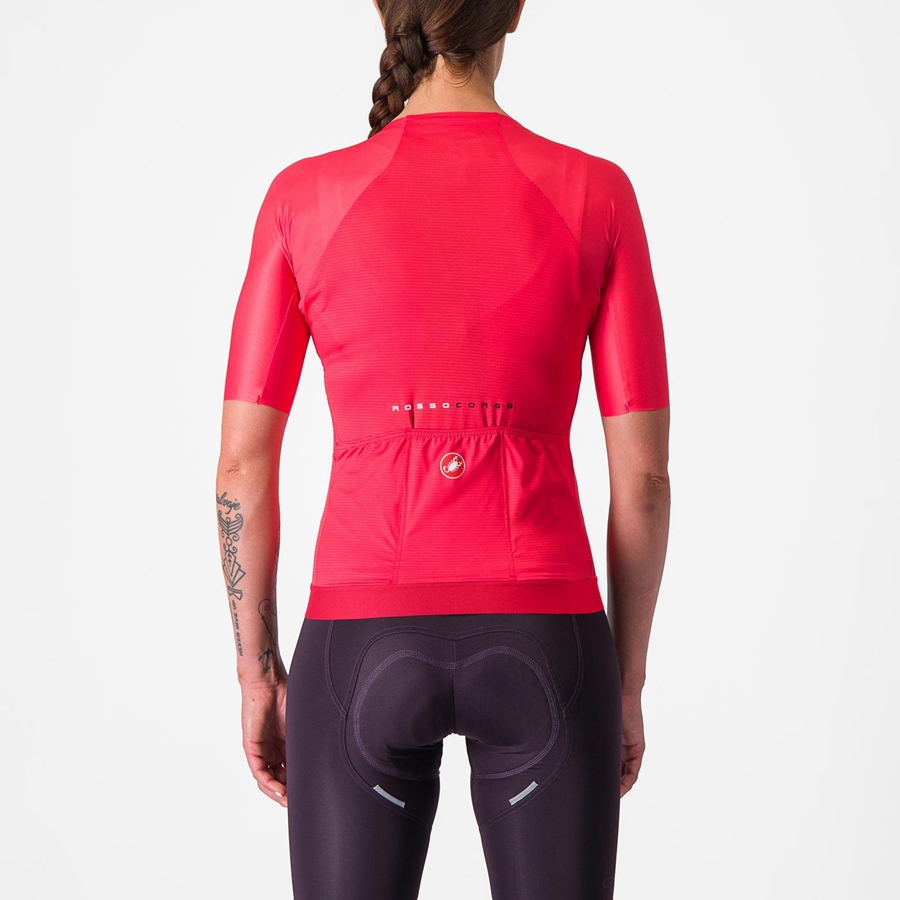 Red Women Castelli AERO PRO 7.0 W Jersey | 057396QLM