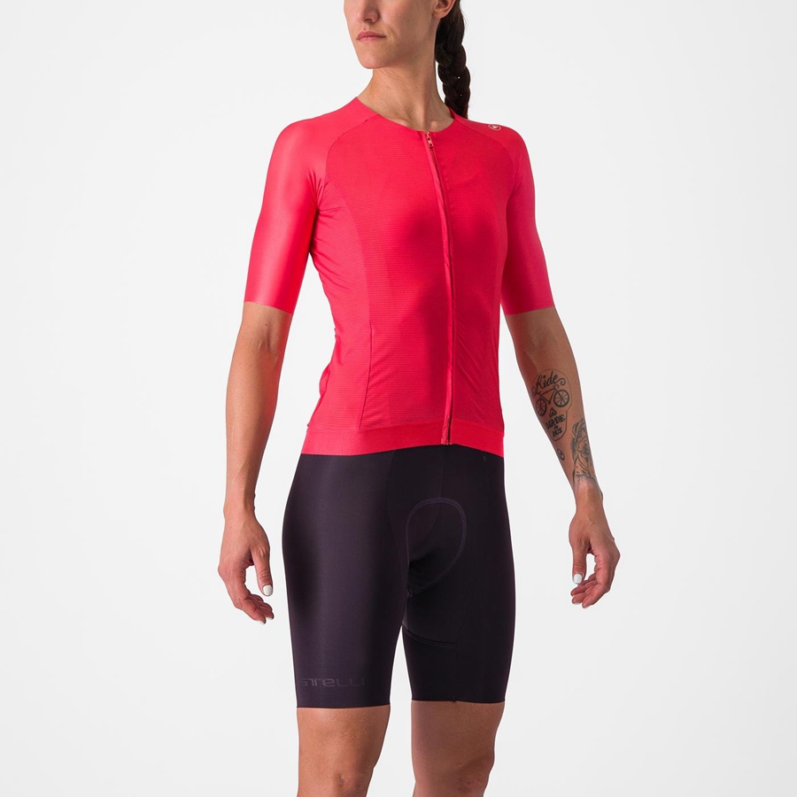 Red Women Castelli AERO PRO 7.0 W Jersey | 057396QLM