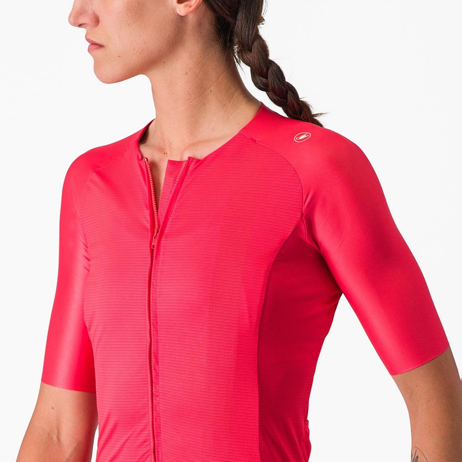 Red Women Castelli AERO PRO 7.0 W Jersey | 057396QLM