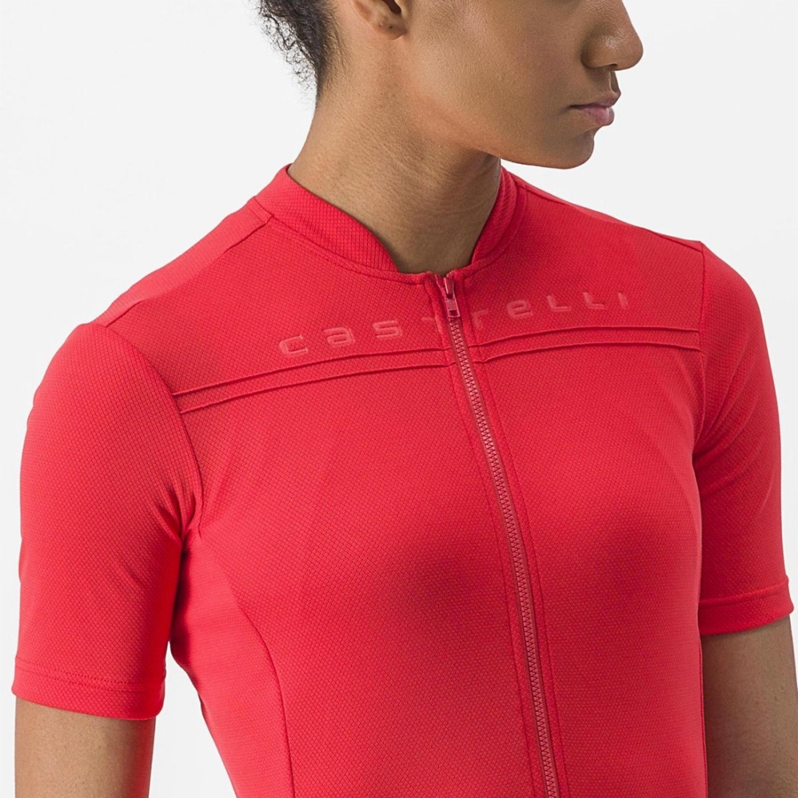 Red Women Castelli ANIMA 4 Jersey | 064239LMD