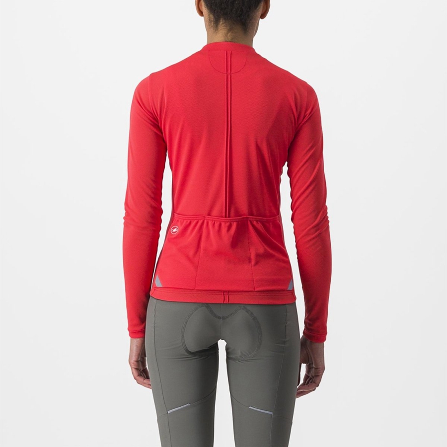 Red Women Castelli ANIMA 4 LONG SLEEVE Jersey | 482319IZY