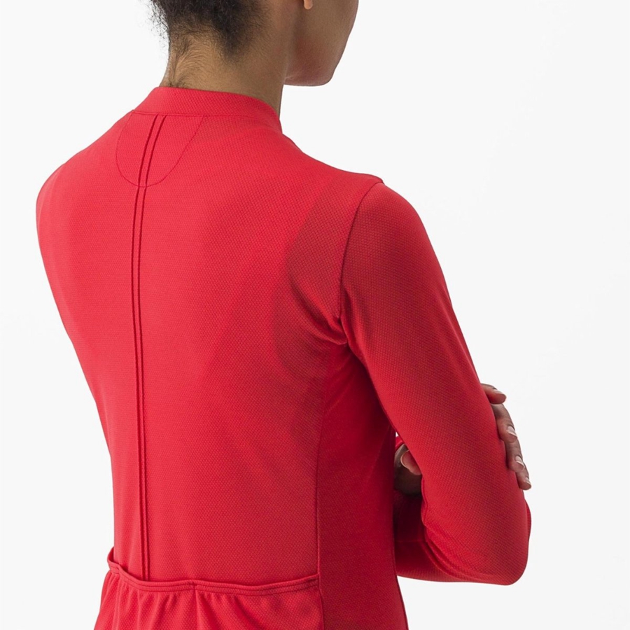 Red Women Castelli ANIMA 4 LONG SLEEVE Jersey | 482319IZY