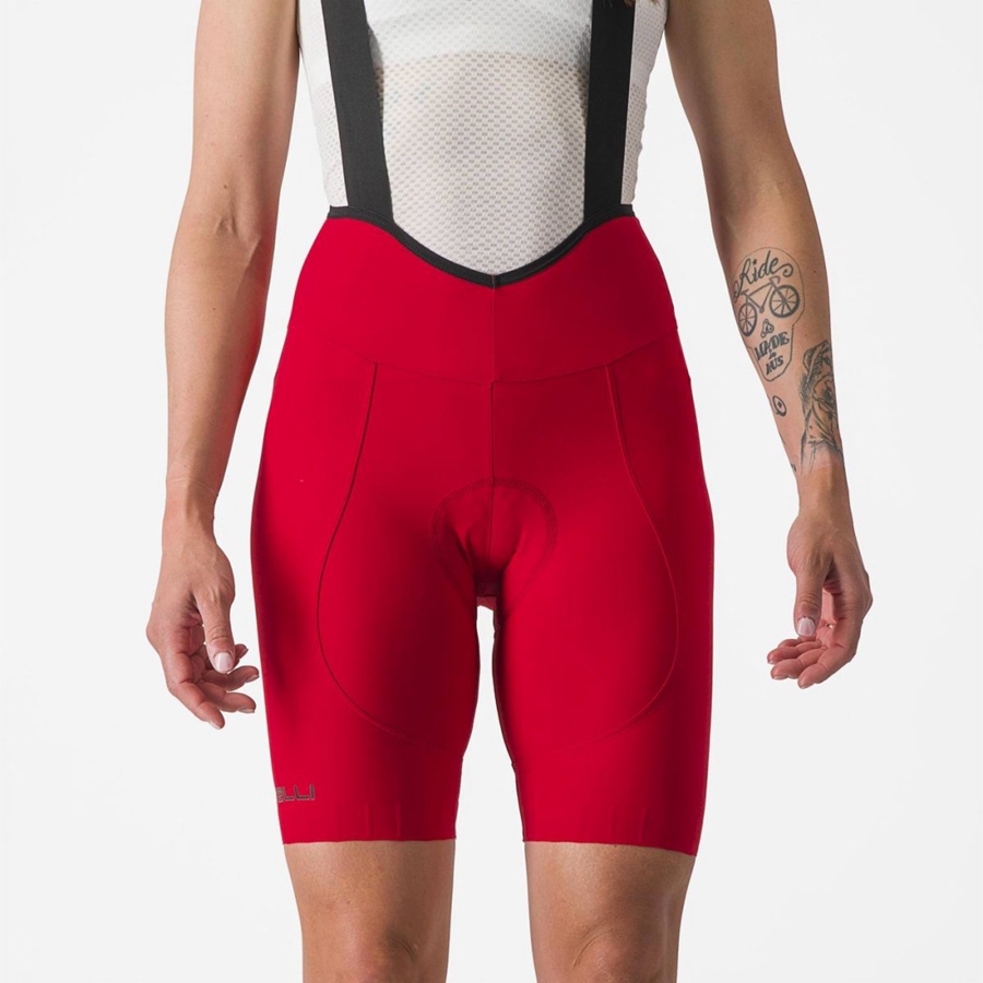 Red Women Castelli ESPRESSO W DT Bib Shorts | 162745GDB