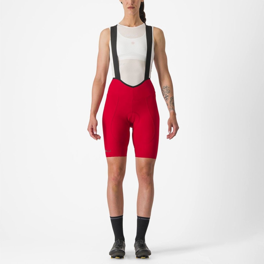 Red Women Castelli ESPRESSO W DT Bib Shorts | 162745GDB