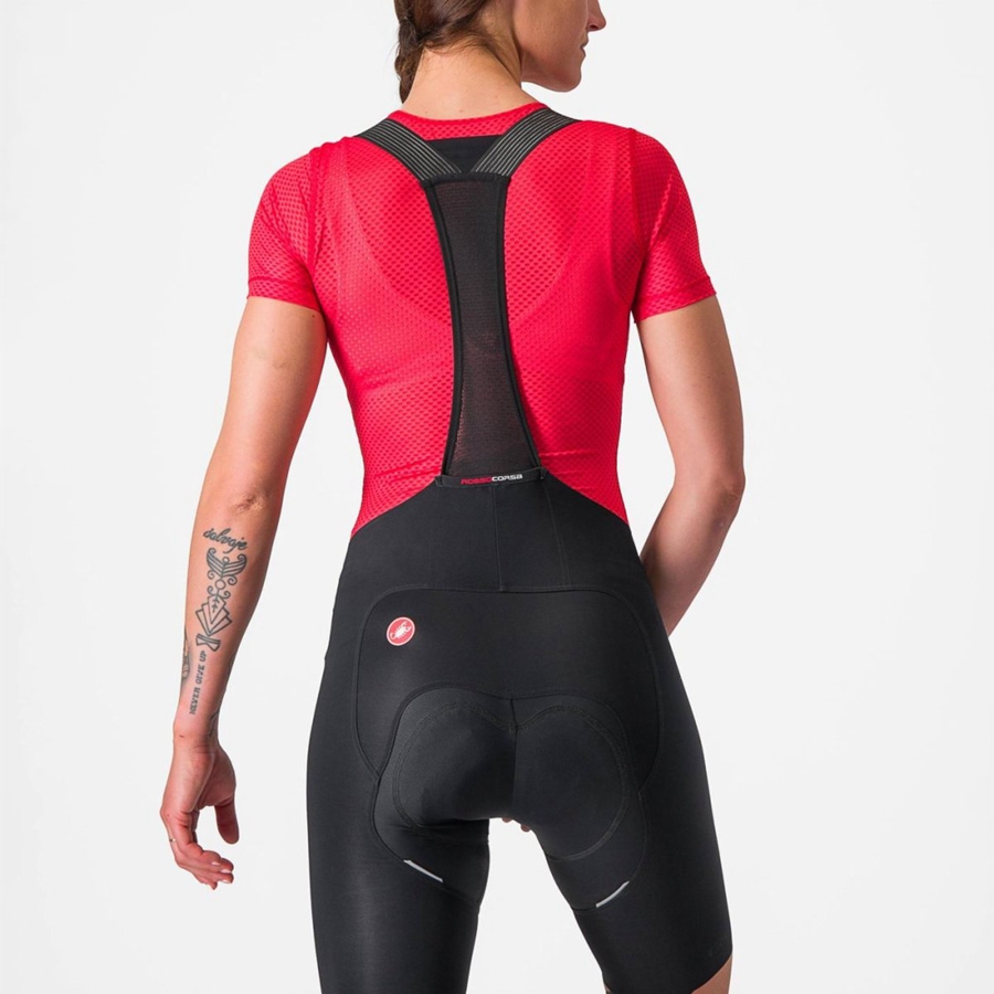 Red Women Castelli PRO MESH W SHORT SLEEVE Base Layer | 073956JSF