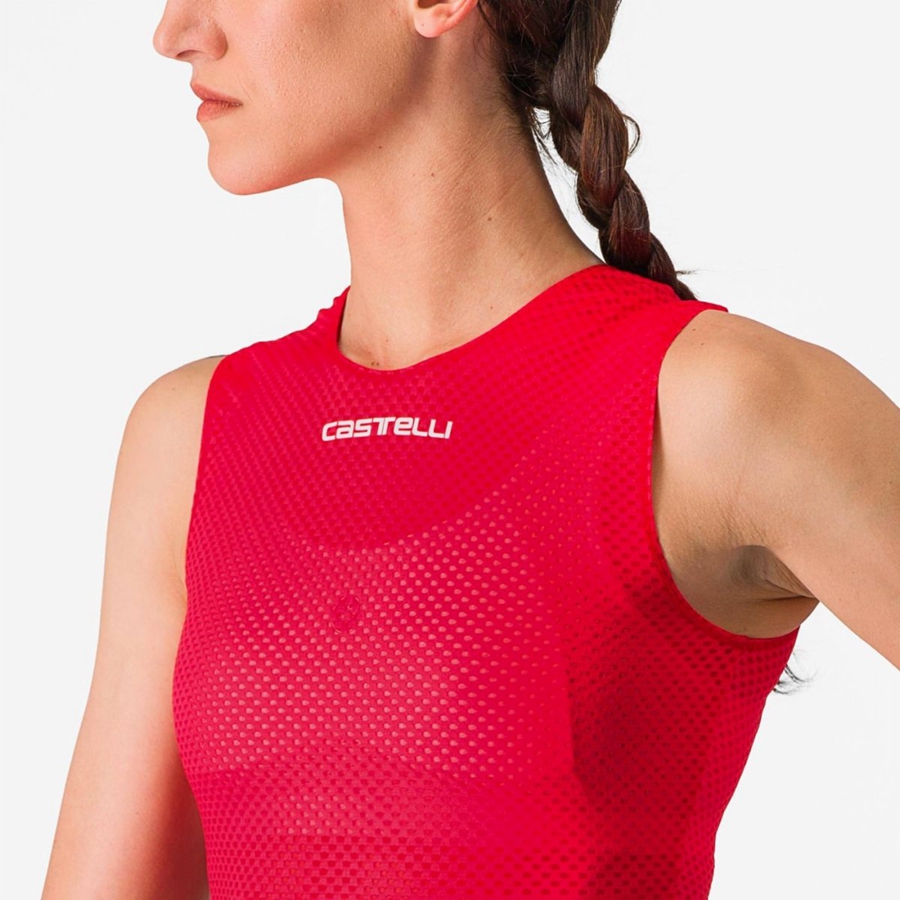 Red Women Castelli PRO MESH W SLEEVELESS Base Layer | 947058IUK