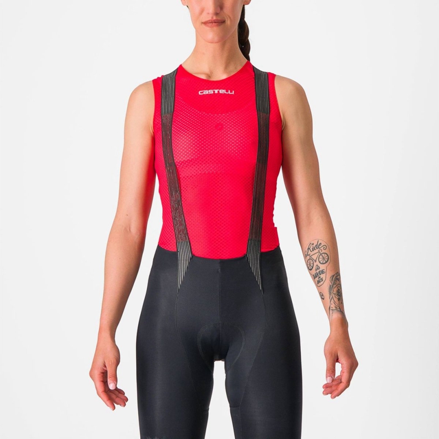 Red Women Castelli PRO MESH W SLEEVELESS Base Layer | 947058IUK