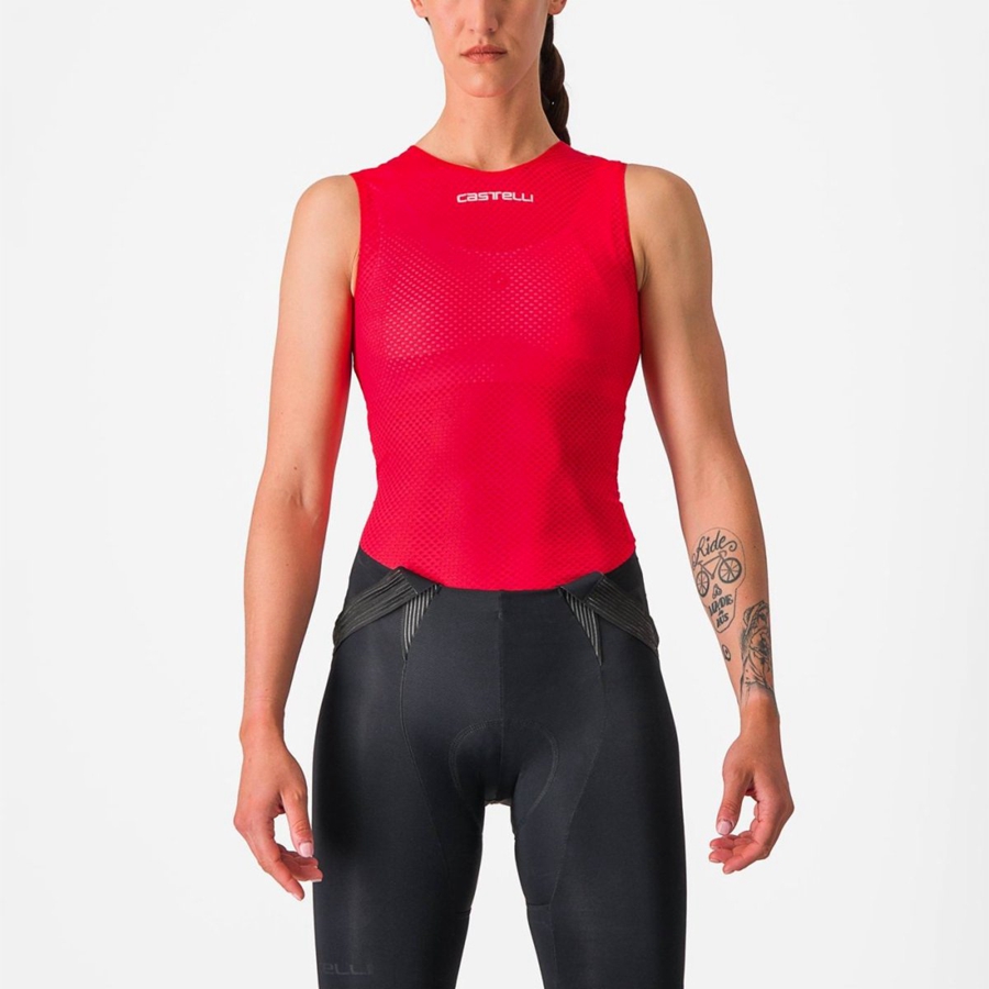 Red Women Castelli PRO MESH W SLEEVELESS Base Layer | 947058IUK