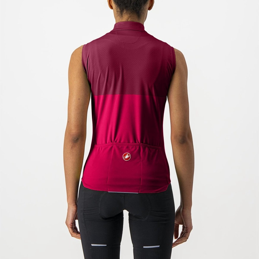 Red / Burgundy Women Castelli VELOCISSIMA SLEEVELESS Jersey | 390215VCR