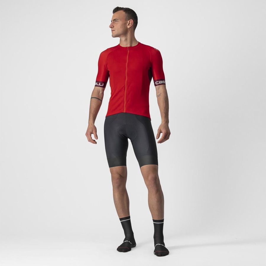 Red / Burgundy / White Men Castelli ENTRATA VI Jersey | 197523KSM