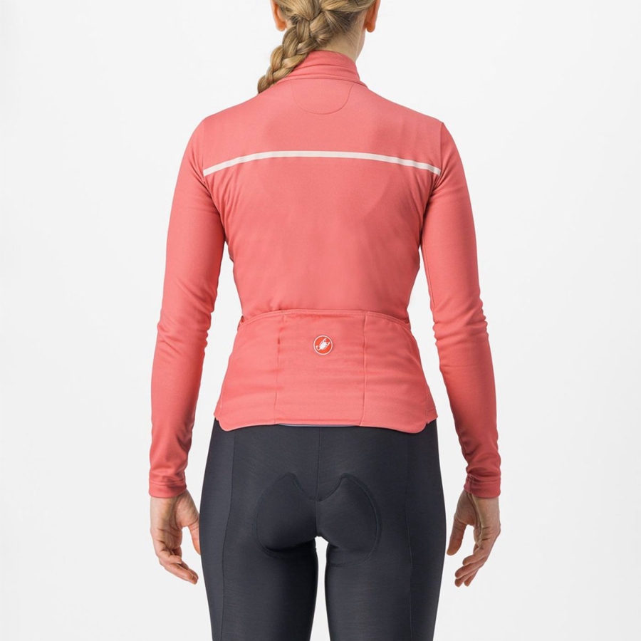 Red / Cream Pink Women Castelli SINERGIA 2 FZ Jersey | 948752ILY