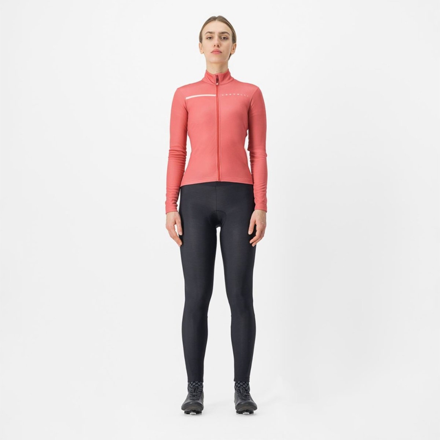 Red / Cream Pink Women Castelli SINERGIA 2 FZ Jersey | 948752ILY