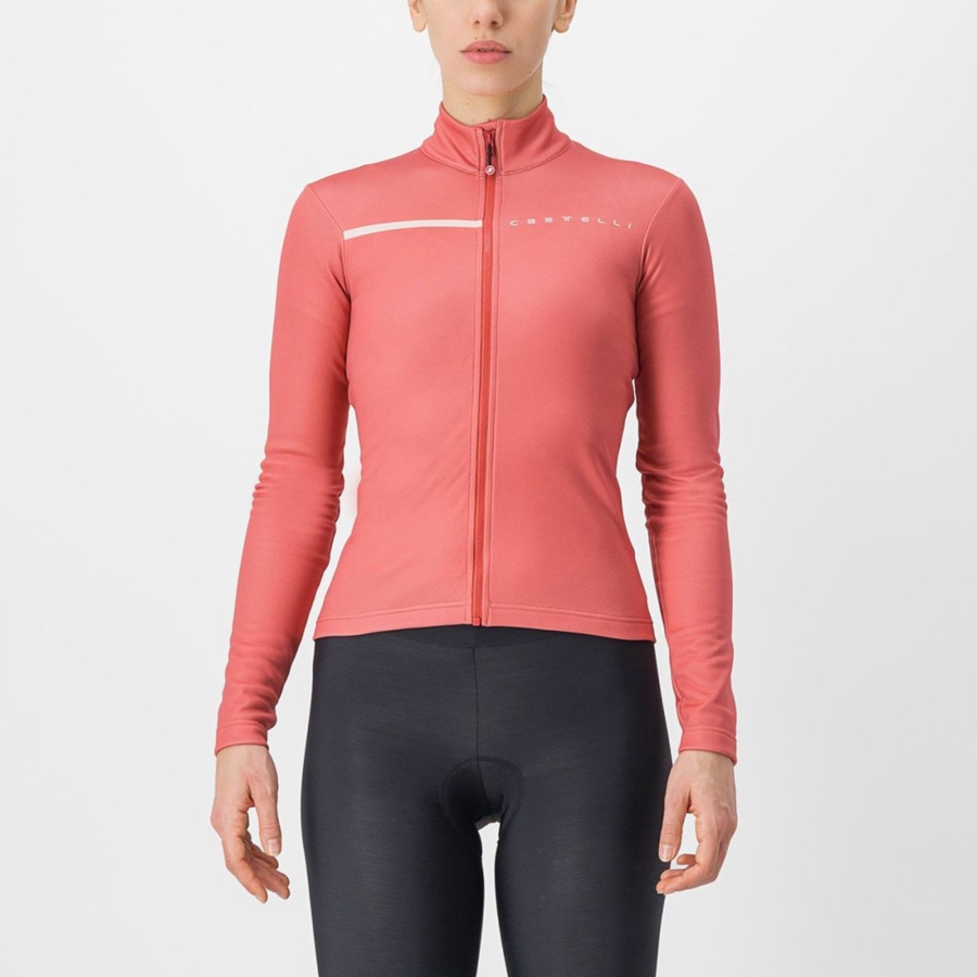 Red / Cream Pink Women Castelli SINERGIA 2 FZ Jersey | 948752ILY