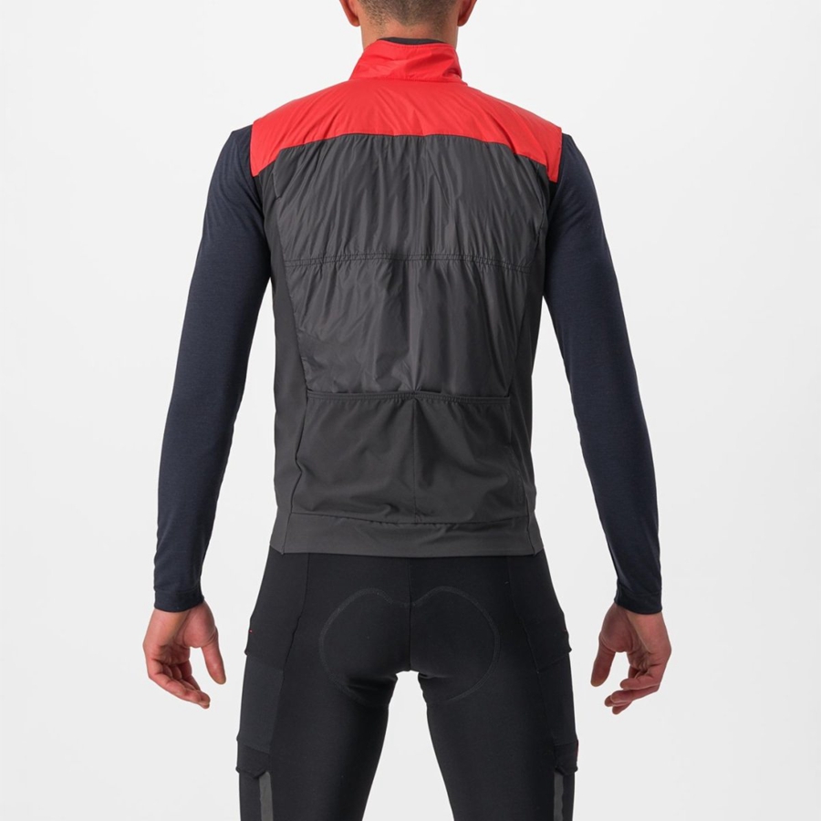 Red / Dark Grey Men Castelli UNLIMITED PUFFY Vest | 426803ZPG