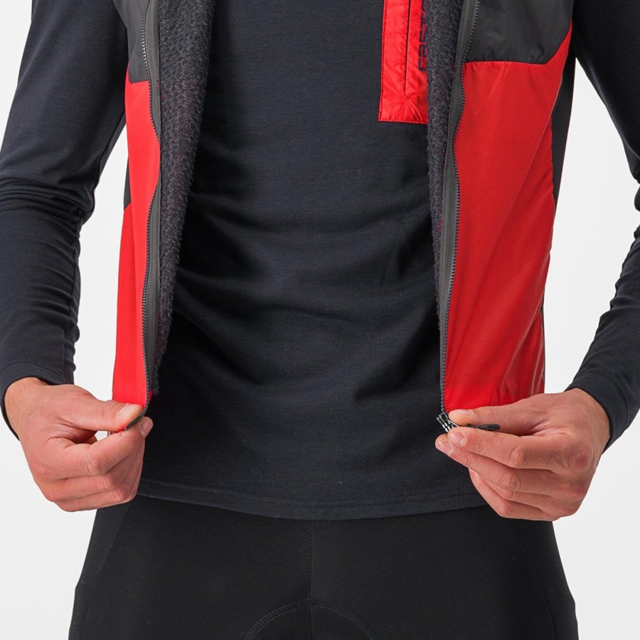 Red / Dark Grey Men Castelli UNLIMITED PUFFY Vest | 426803ZPG