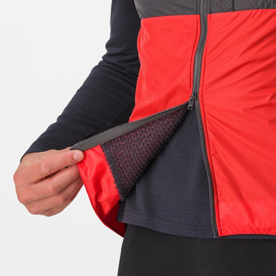 Red / Dark Grey Men Castelli UNLIMITED PUFFY Vest | 426803ZPG