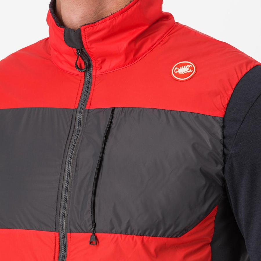 Red / Dark Grey Men Castelli UNLIMITED PUFFY Vest | 426803ZPG