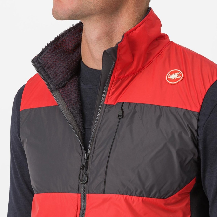 Red / Dark Grey Men Castelli UNLIMITED PUFFY Vest | 426803ZPG