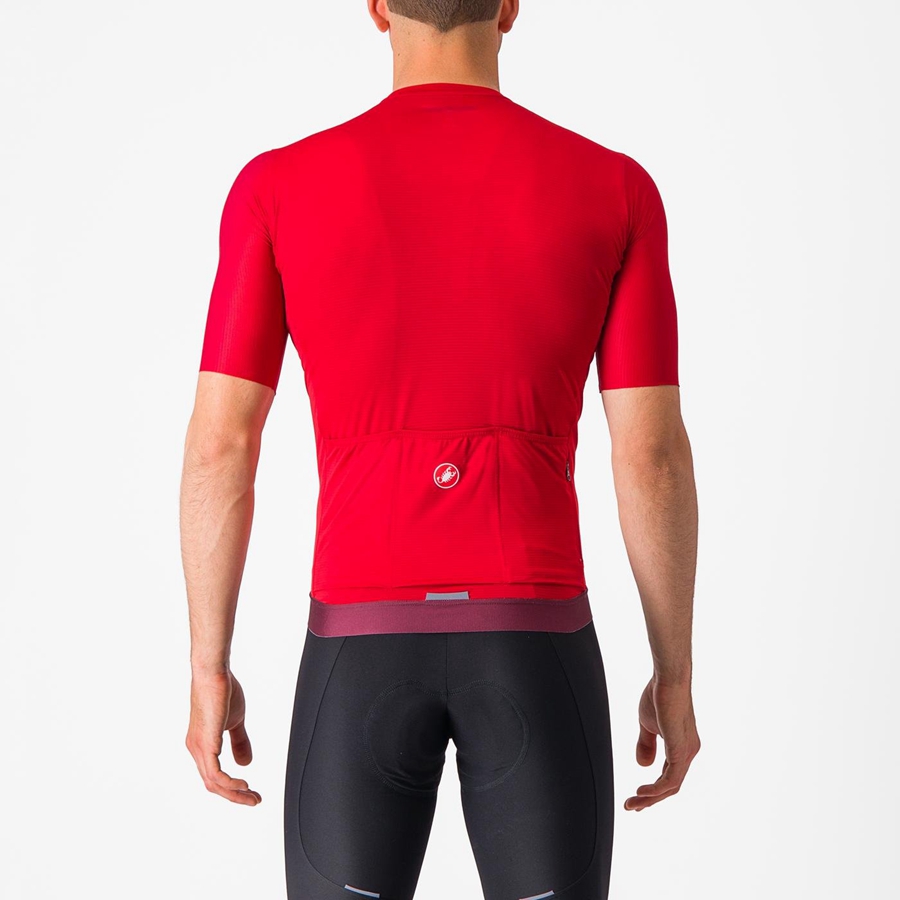 Red / Deep Burgundy Men Castelli ESPRESSO Jersey | 954073KPF