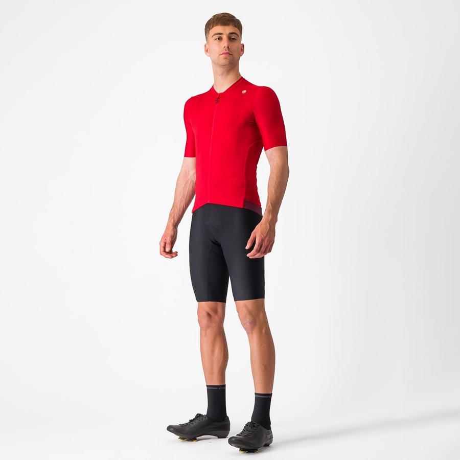 Red / Deep Burgundy Men Castelli ESPRESSO Jersey | 954073KPF