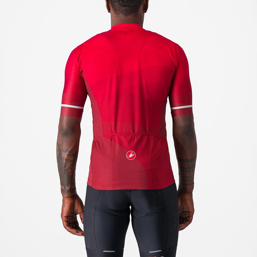 Red / Red / White Men Castelli ORIZZONTE Jersey | 819453IZQ