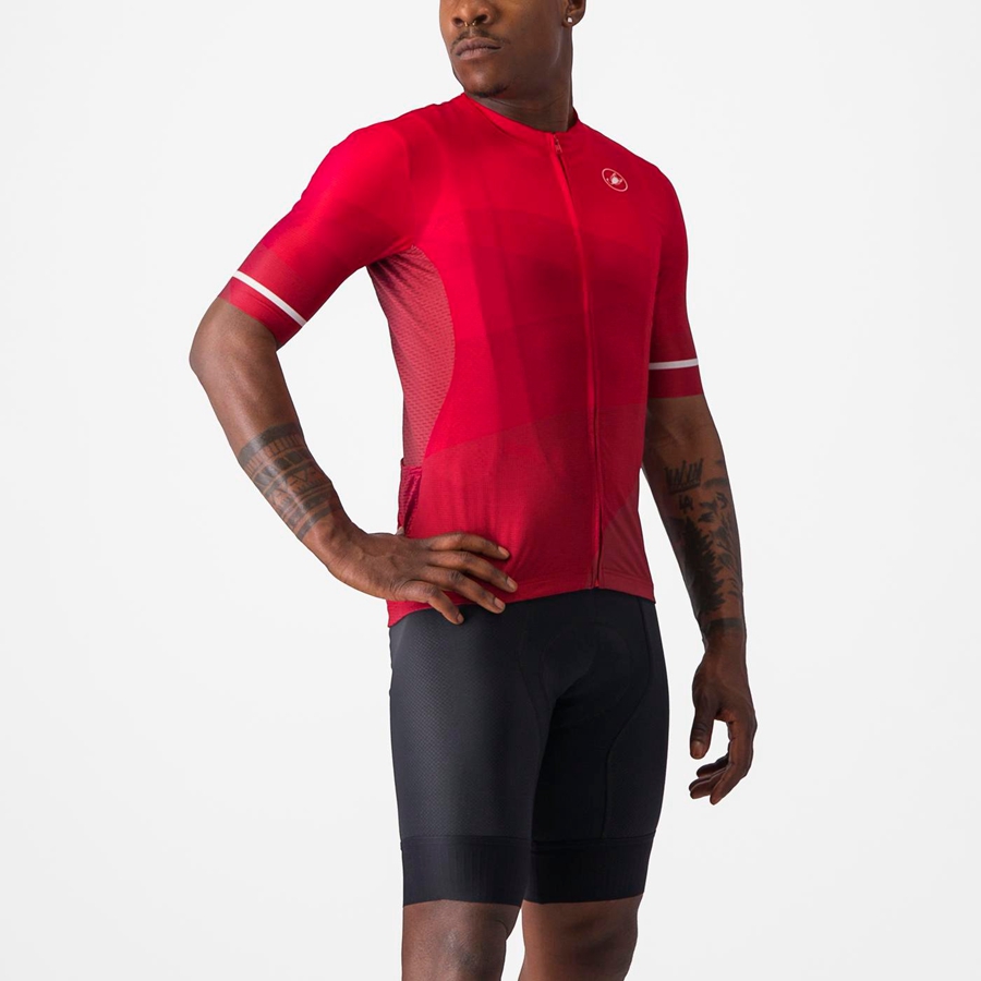 Red / Red / White Men Castelli ORIZZONTE Jersey | 819453IZQ