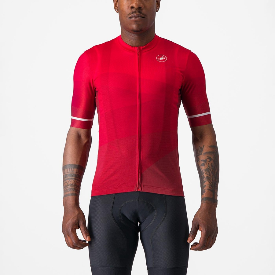 Red / Red / White Men Castelli ORIZZONTE Jersey | 819453IZQ