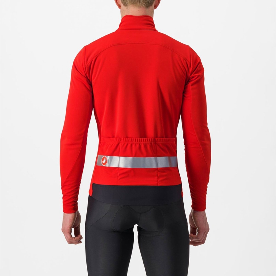 Red / Silver Men Castelli RADDOPPIA 3 Jackets | 206978UZP