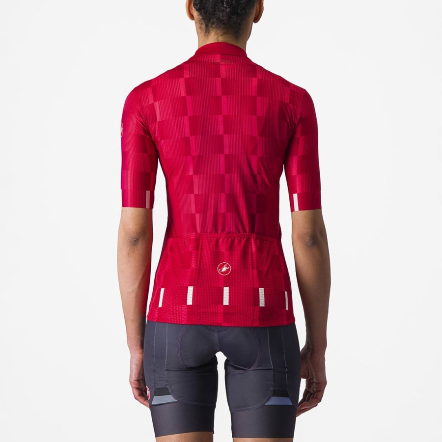 Red / White Women Castelli DIMENSIONE Jersey | 356971QSA