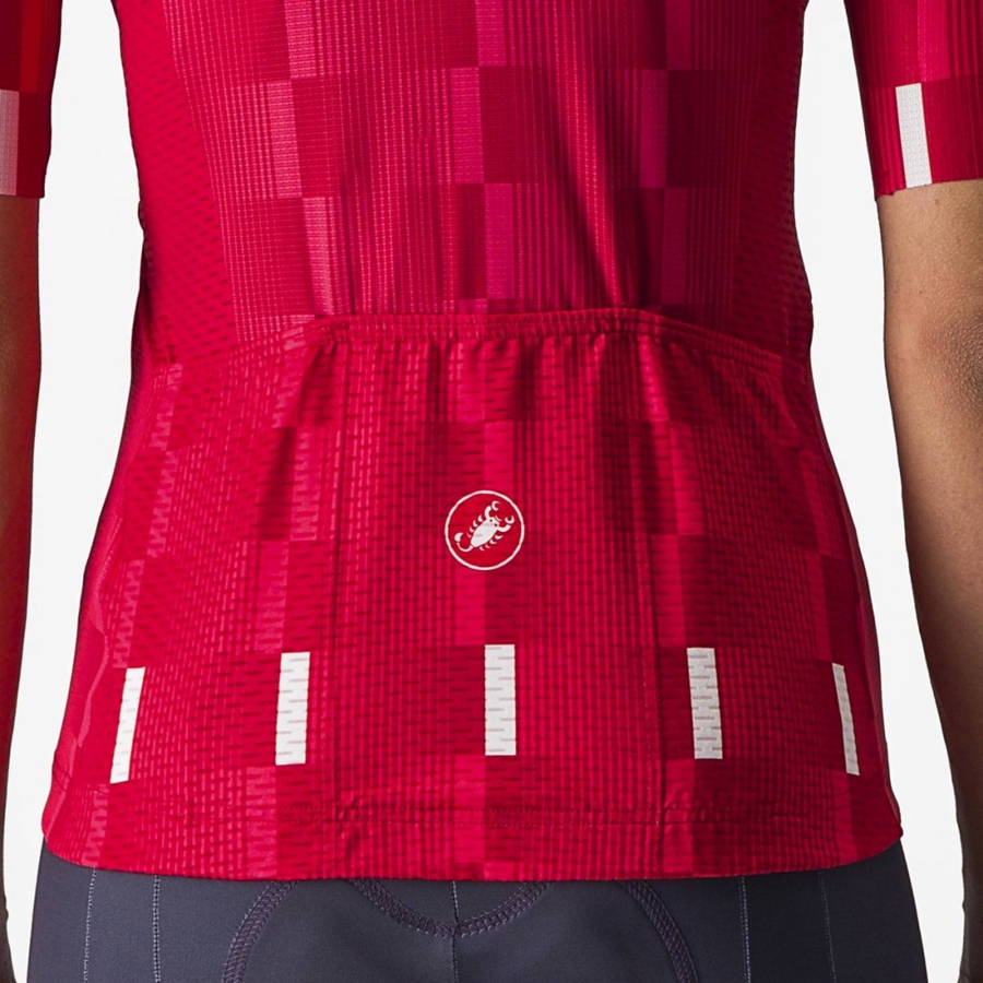 Red / White Women Castelli DIMENSIONE Jersey | 356971QSA