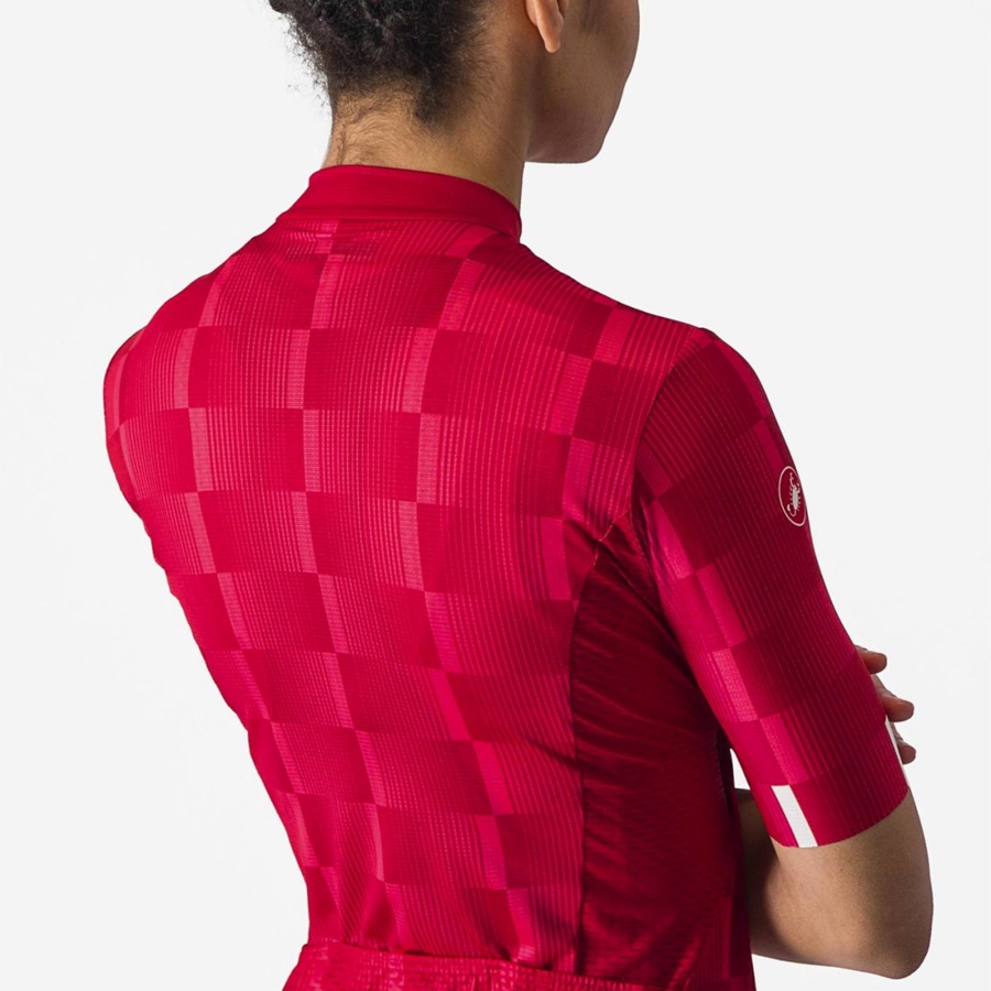 Red / White Women Castelli DIMENSIONE Jersey | 356971QSA