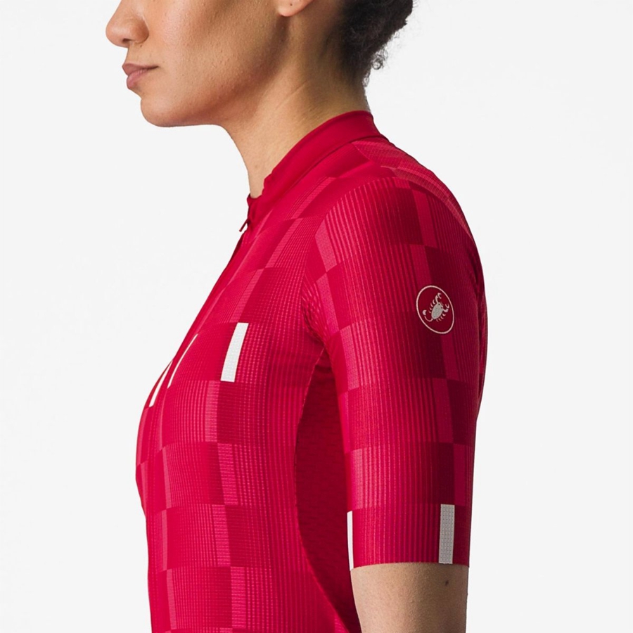 Red / White Women Castelli DIMENSIONE Jersey | 356971QSA