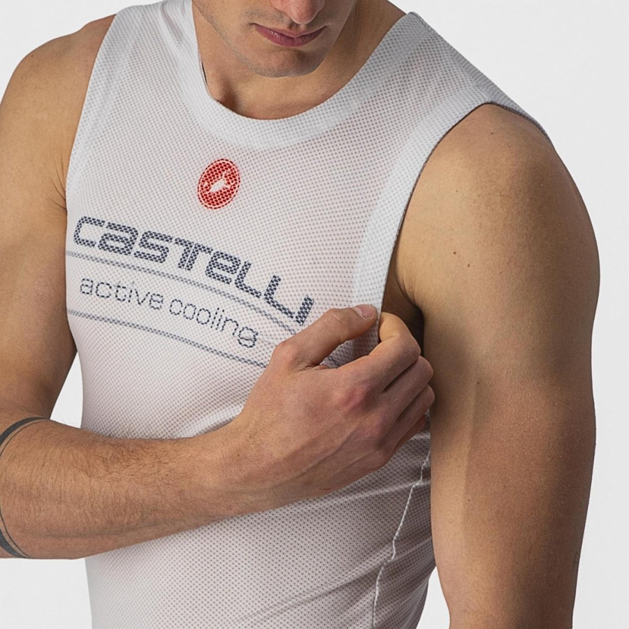 Silver Grey Men Castelli ACTIVE COOLING SLEEVELESS Base Layer | 213987MGC