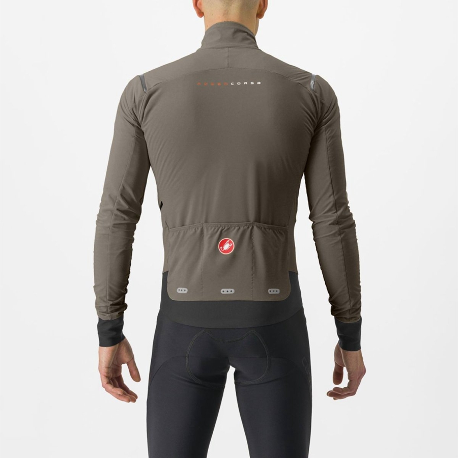 Silver Grey Men Castelli ALPHA FLIGHT ROS Jackets | 629034SQC