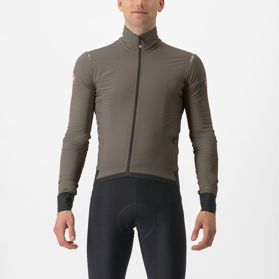 Silver Grey Men Castelli ALPHA FLIGHT ROS Jackets | 629034SQC