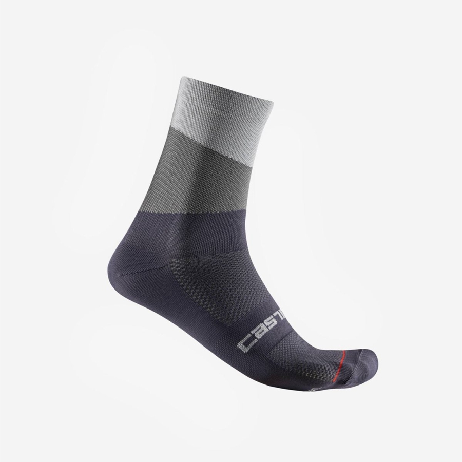 Silver Grey / Dark Grey Men Castelli ORIZZONTE 15 Socks | 314829XRM