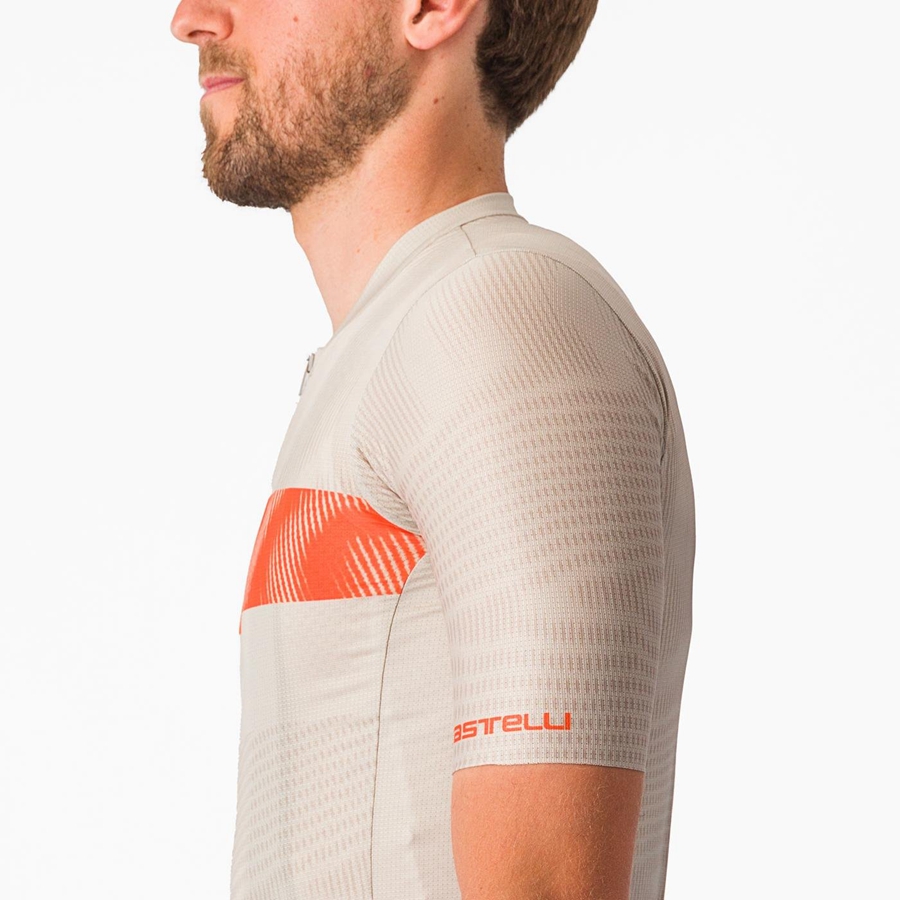 Silver / Orange Red Men Castelli UNLIMITED ENDURANCE Jersey | 840793CFR