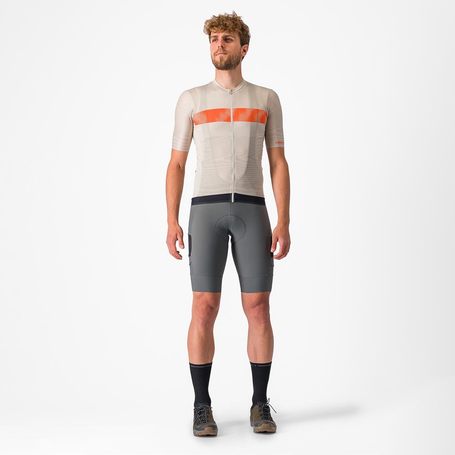 Silver / Orange Red Men Castelli UNLIMITED ENDURANCE Jersey | 840793CFR