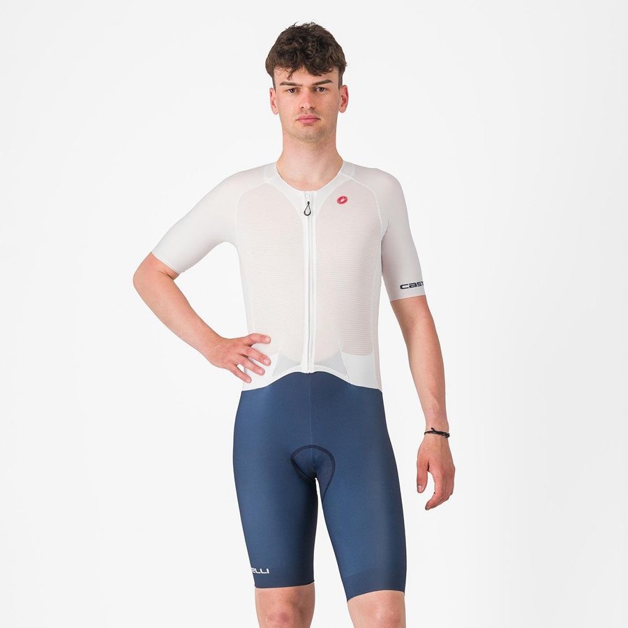 White Blue Men Castelli SANREMO BTW X2 Speedsuits | 564173LRI