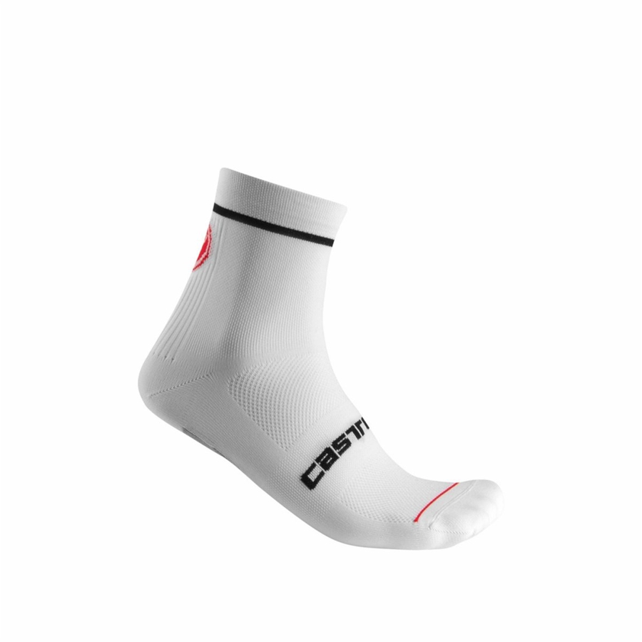 White Men Castelli ENTRATA 9 Socks | 581697LBY