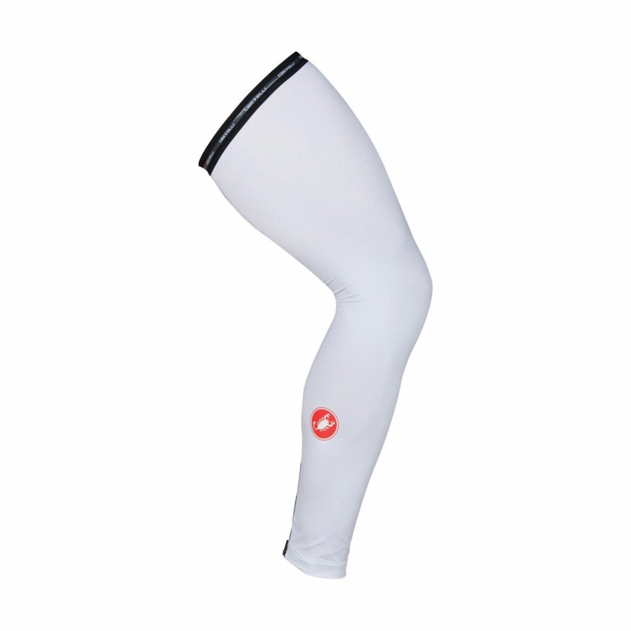 White Men Castelli UPF 50 + LIGHT LEG SLEEVES Leg Warmer | 817640ZCN