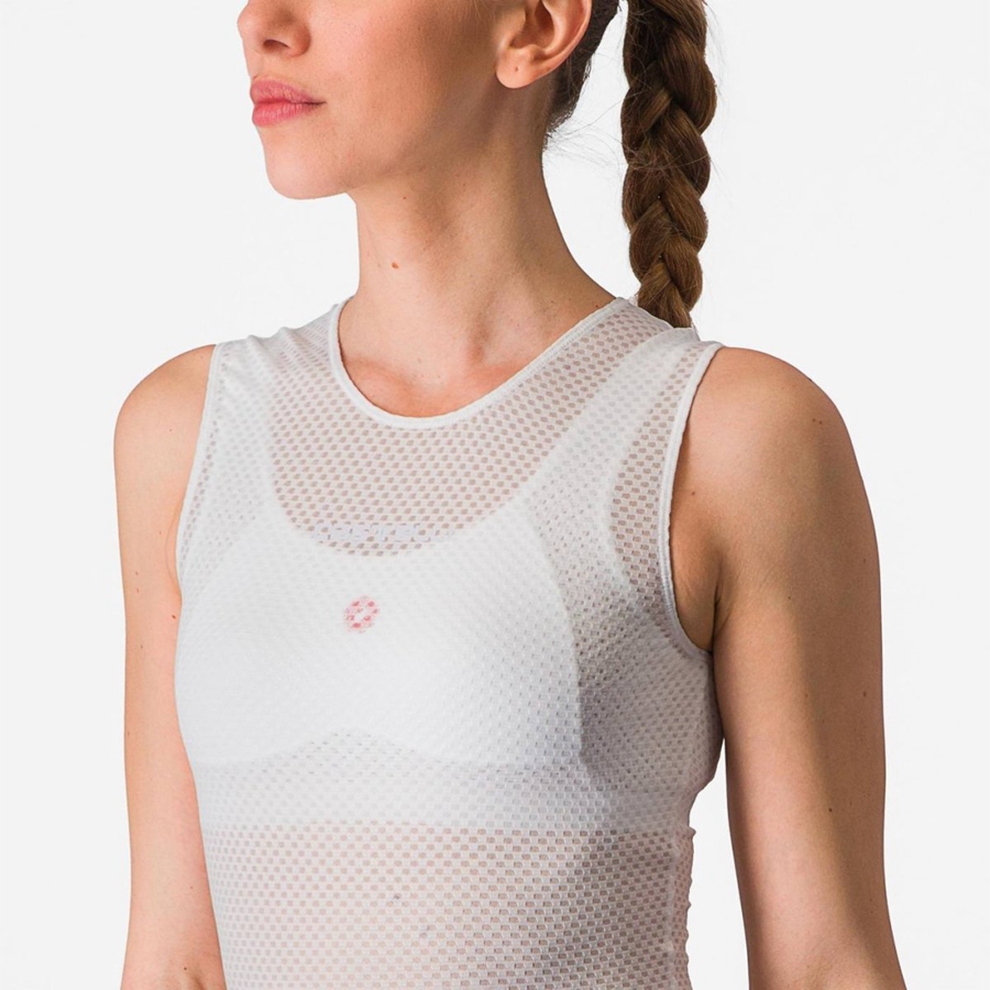 White Women Castelli PRO MESH W SLEEVELESS Base Layer | 062159BRG