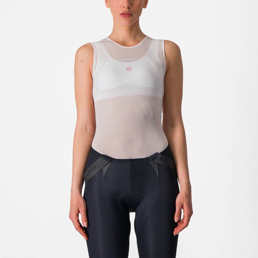 White Women Castelli PRO MESH W SLEEVELESS Base Layer | 062159BRG