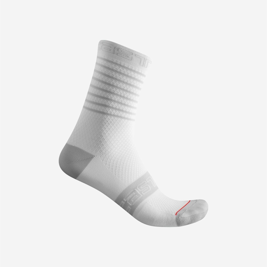 White Women Castelli SUPERLEGGERA W 12 Socks | 189567YKH