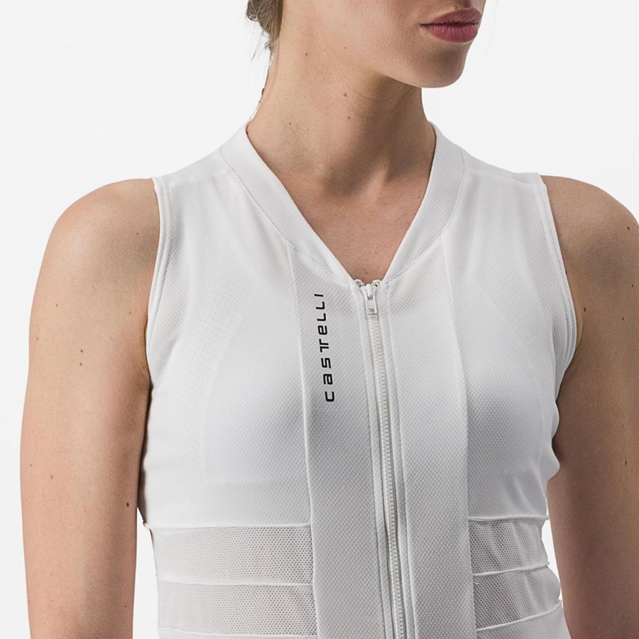 White / Black Women Castelli ANIMA 4 SLEEVELESS Jersey | 865013VWF